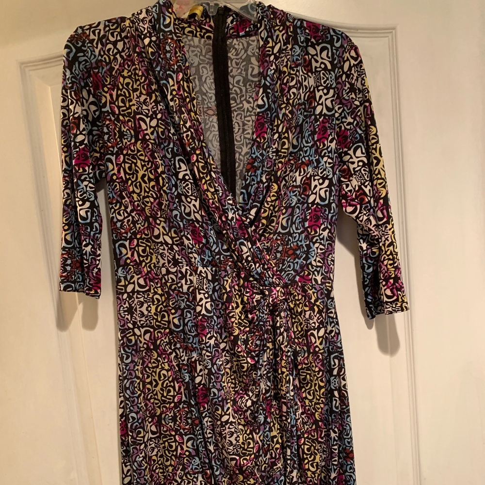 EUC Catherine Malandrino print wrap dress